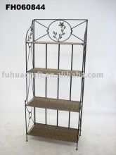 iron&amp; rattan bookshelf