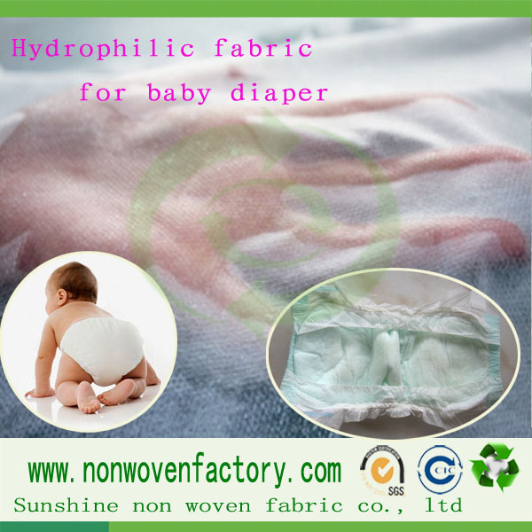 Hydrophilic Spunbond PP Nowoven Fabric Raw Materials for Diaper Making