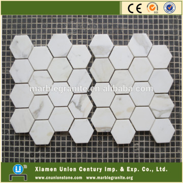 Hexagon carrara marble mosaic tile