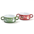 Decorative ceramic Japanese miso soup bowl for restaurant