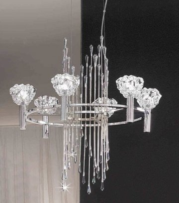 Polished chrome chandelier