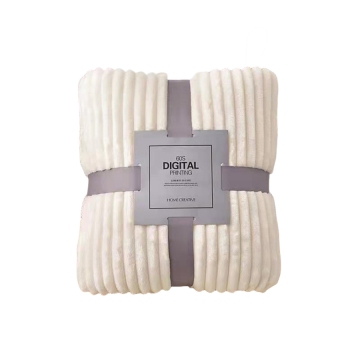 Benyi Carpet Blanket China Supplier 300gsm Soft Double-Face Striped Flannel Throw Blanket