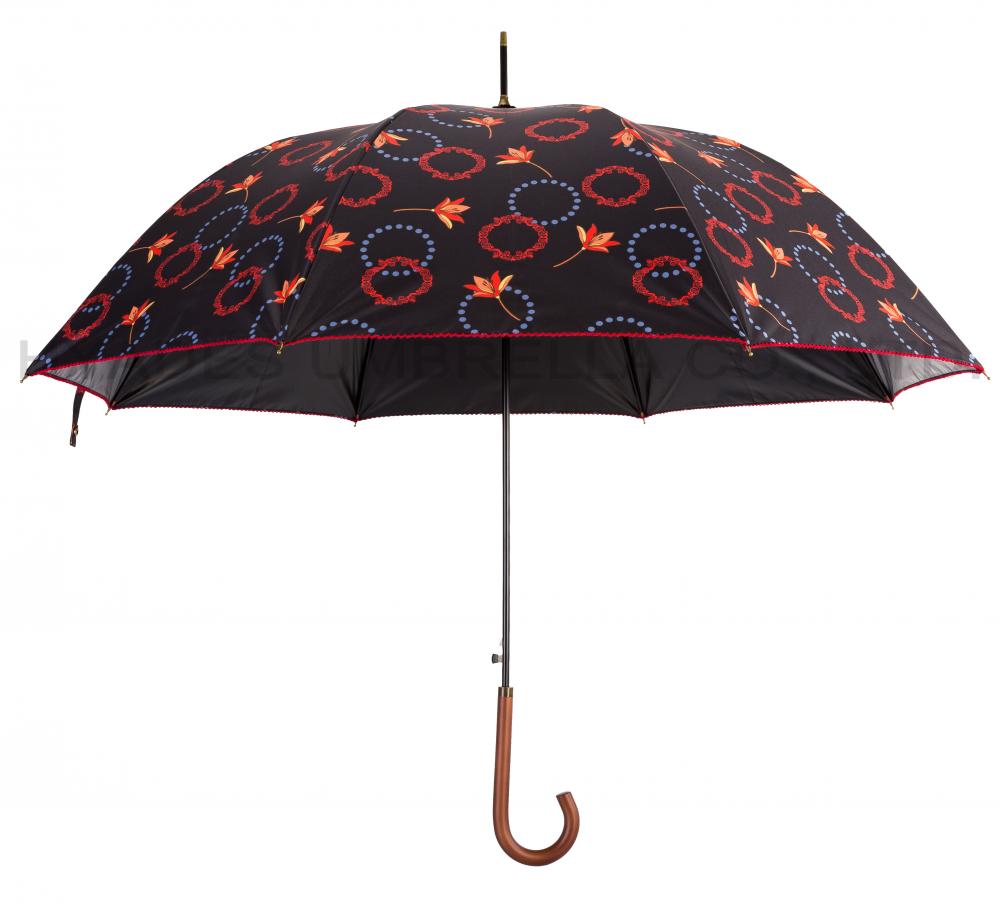 Women's Picot Lace Auto Open Dome Umbrella