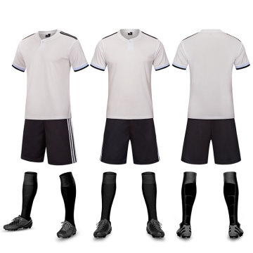 Polyester light grey color soccer jersey with split