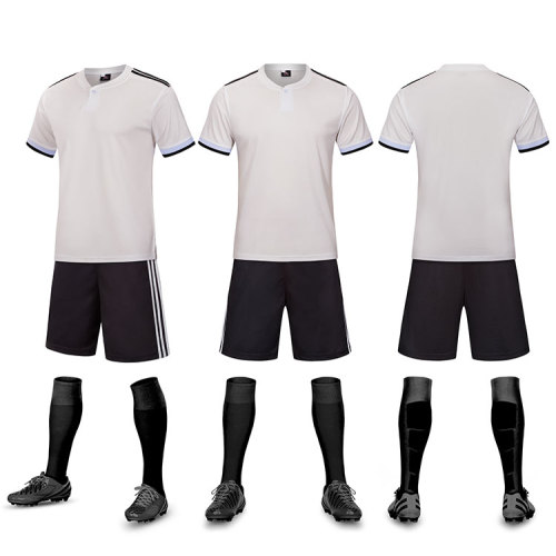 Football Wear Polyester light grey color soccer jersey with split Supplier