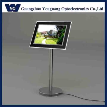 Freestanding poster display LED illuminated sign menu holder