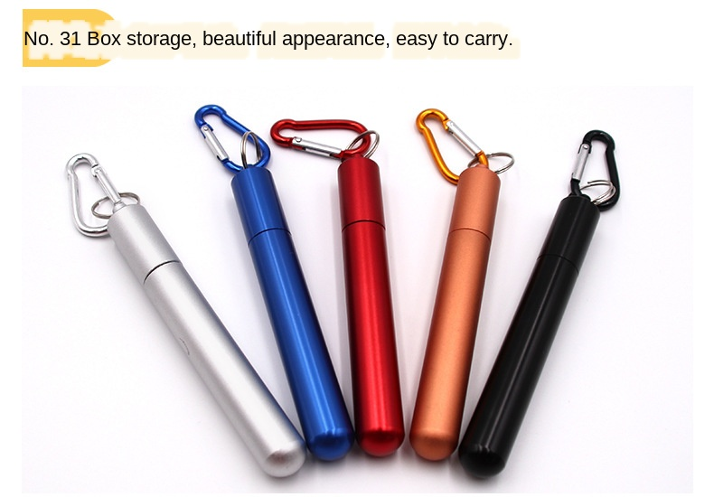 Wholesale colorful metal straws 304 collapsible stainless steel straw set with case