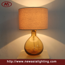 Round Glass base table lamp fabric shade lamp for home decorate