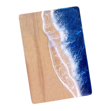 Acacia Wood Rectangle Epoxy Resin Ocean Wave Cutting Board