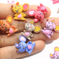 10 Pz / lotto Resina Animale Del Fumetto Flatback Cabochon Kawaii Mouse FAI DA TE Archi Dei Capelli Che Fanno Accessori Scrapbooking Fit Phone Decor