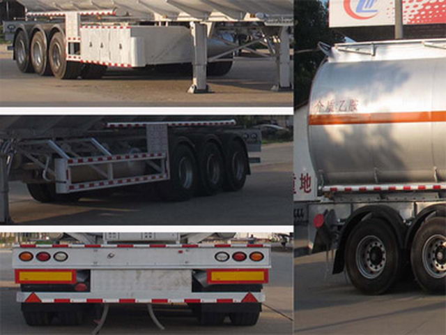 11m Aluminium Alloy Flammable Liquid Transport نصف مقطورة