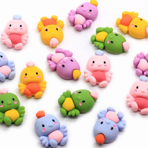 Animales de espalda plana de pájaro de resina Kawaii para accesorio de fabricación de joyas