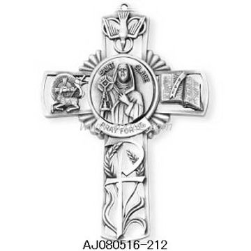 Sterling Silver Cross Pendant with CZ stone