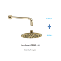 Brushed Gold Shower Arm & Shower Head Set