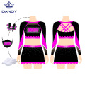 Rhinestone Donu ilə Uzun Qollu Cheerleading Uniforması