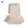 Dispoable sugarcane bagasse clamshell 6 inch burger box