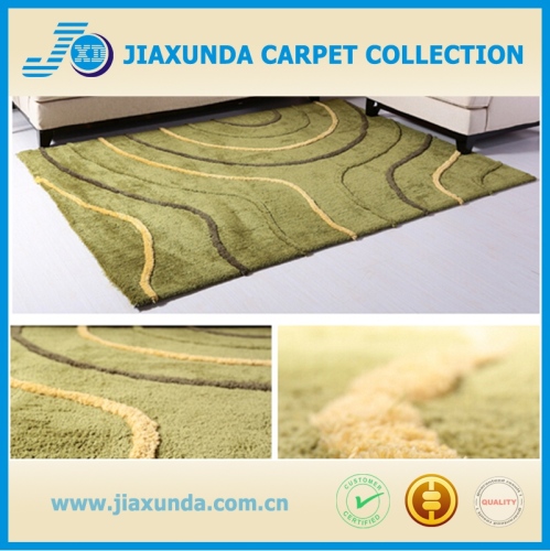 Green line super microfiber new design flooring area shaggy carpet