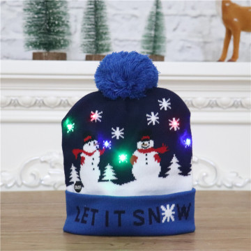 Wholesale Colorful Knitted LED Christmas Hats with Lights