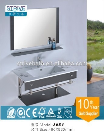 glass bathroom cabinet basin 2051