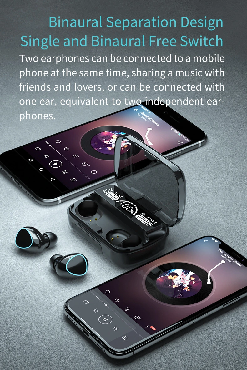 M10 Tws Touch Power Display Sports Waterproof Bluetooth Headset