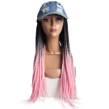 Trendy Wigs Cap Hair style with  cheap price synthetic hair baseball cap wig,braided wigs,female fiber hair extension