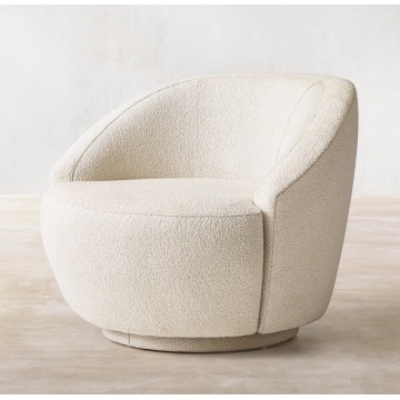 Modern Boucle Fabric Lecco Swivel Chair for home