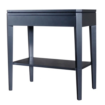 Wholesale Contemporary Hamptons Style Black Stain 1 Drawer 1 Shelf Bedside