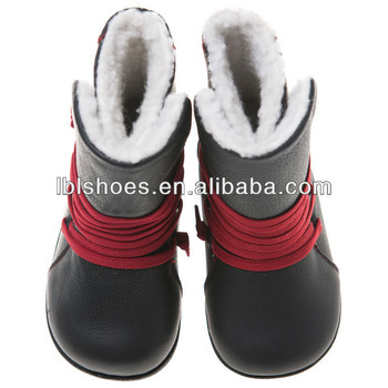 Girl's Infant Toddler Leather Boots--UI-C121032-BK