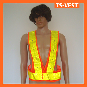 LED light yellow pvc reflector safety high visibility vest