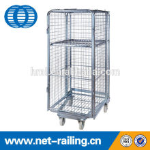 Folding supermarket warehouse Roll Trolley Cage