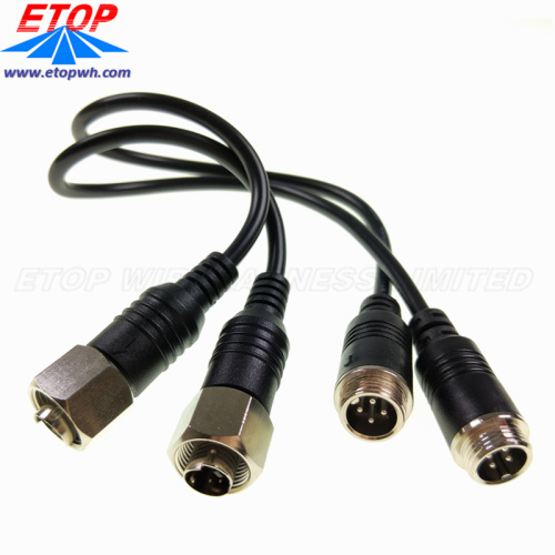 conjunto de cabo de rádio com conector de ficha DIN de 4 pinos moldado