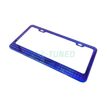 American Blue Aluminum Alloy Grid Car License Plate Frame