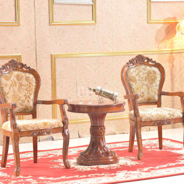 Solid wood garden furniture wooden coffee table and chair set