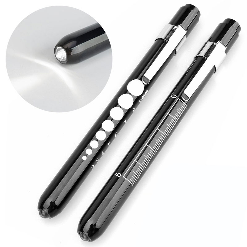 Aluminum Alloy Nurse Penlight with Pupil Gauge LED Medical Pen Lights for Nursing Doctors