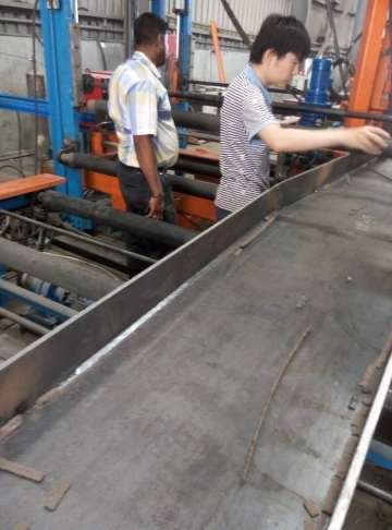 Horizontal h beam welding machine line