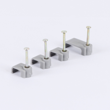 Search Engine: Twin Earth Flat Cable Clips, Grey UK Clip, Nail Wire Clips