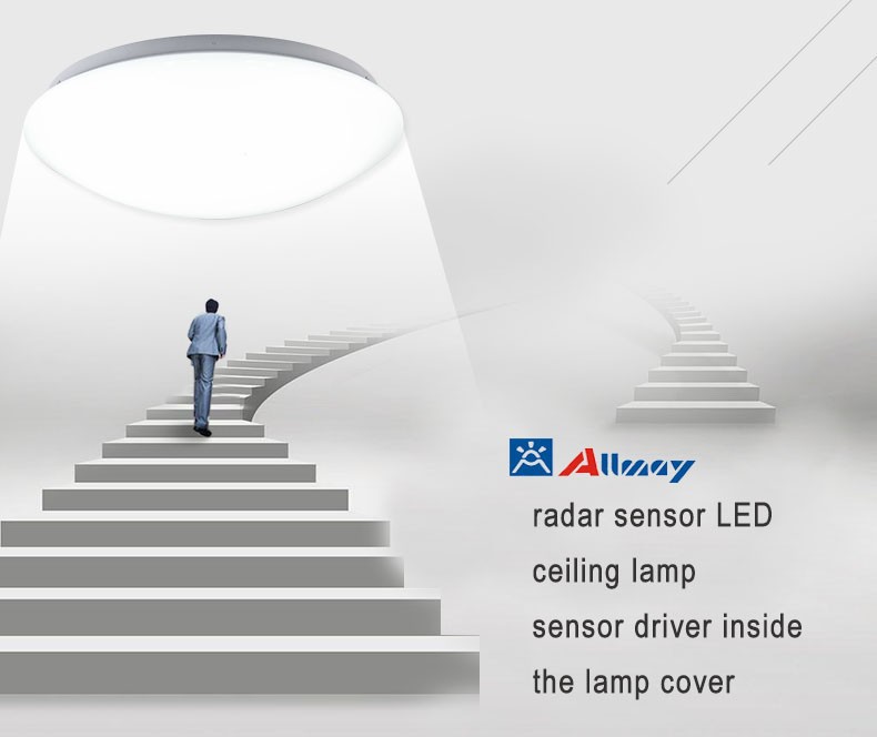 Microwave motion sensor ceiling light