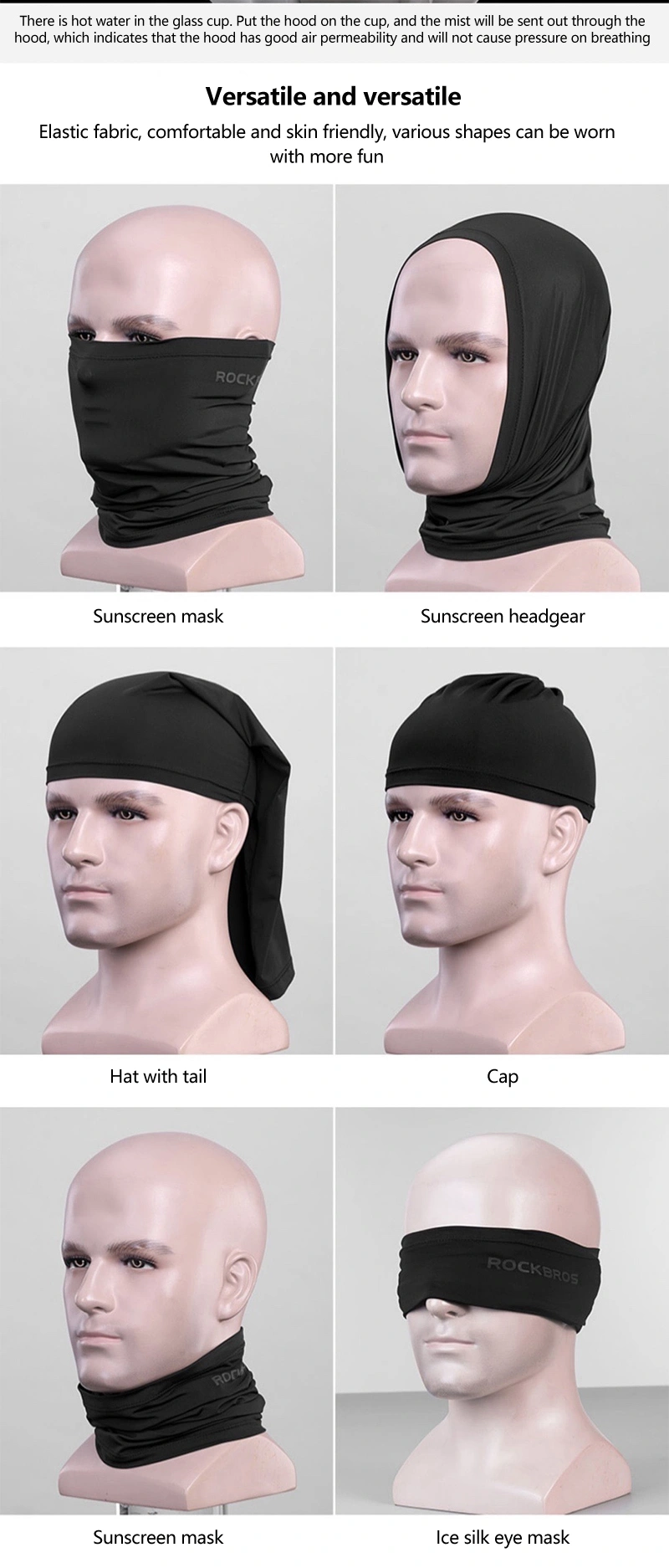 Ice Silk Turban Summer Sunscreen Bib Cover Magic Turban Men and Women Fishing Breathable Riding Mask Cover