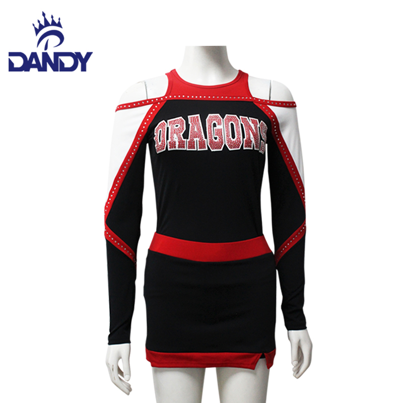 Pasadyang Metallic Fabric Youth Cheerleader Dress