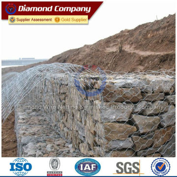 Gabion revetment wall/galvanized gabion revetment wall, PVC coated gabion revetment wall