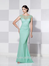 elegant sky blue lace cap sleeve satin A-line scoop neck mother dress pakistani bridal dresses