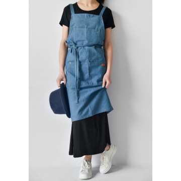 Nordic custom LOGO denim sleeveless neck apron