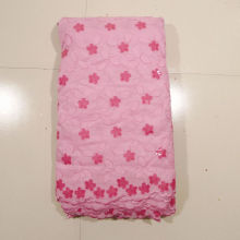 Pink Sequin Net Lace Fabric With Stones , Party Dress