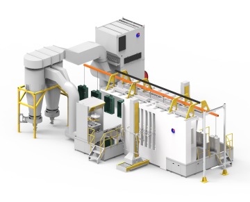 Hub powder spray booth