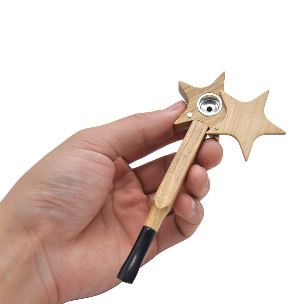Star Shape Design Weed Smoking Pipe Tobacco Wood Wooden Portable Hidden Stealth Weed Pipe Smoking accessories