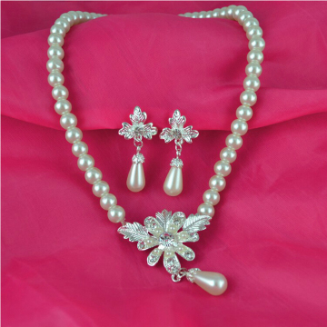 imitation pearl earring and necklace set LH178