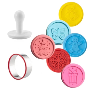 Pretty Hot Sale: PP Handle Silicone Cookie Embosser Cutter Stamp - Get Yours Now!