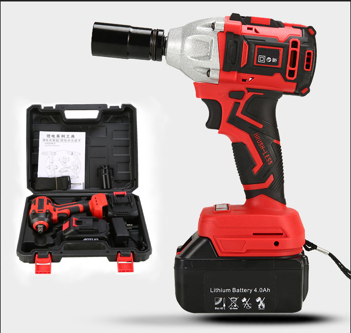 Factory price 21V powered impact wrenches lithium battery brushless motor electric wrench with TPR handle