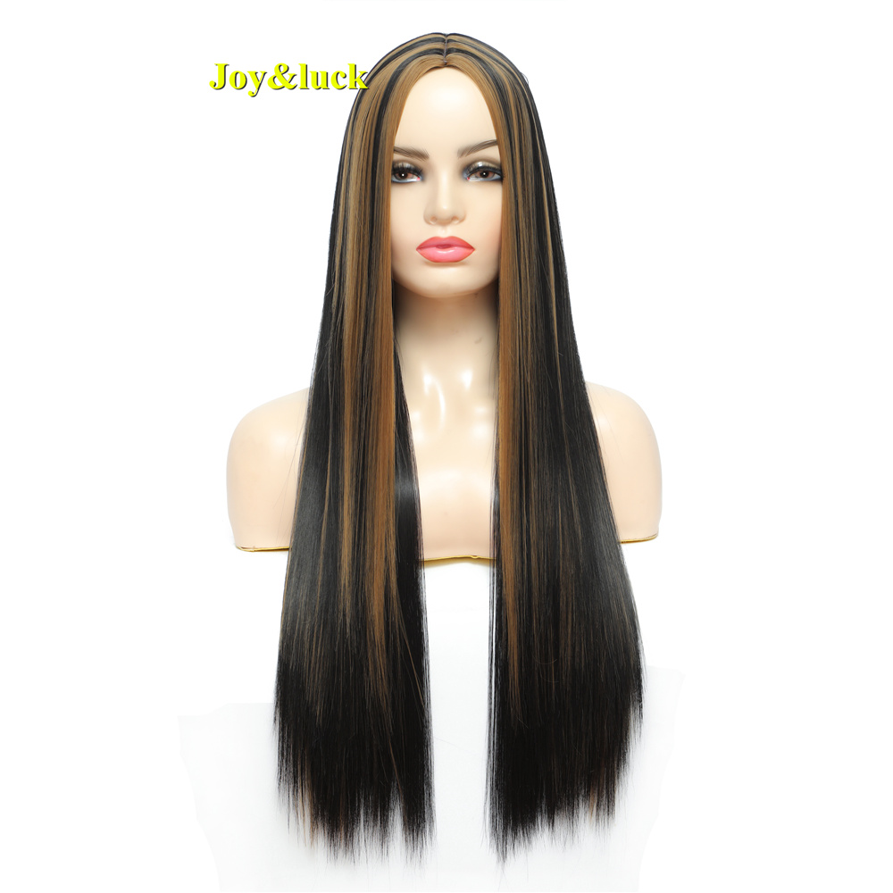 wholesale Piano Black and Brown For Women Ladies Hair Wigs With Bangs Cosplay or Daily Long Natural Straight Synthetic Hair Wigs