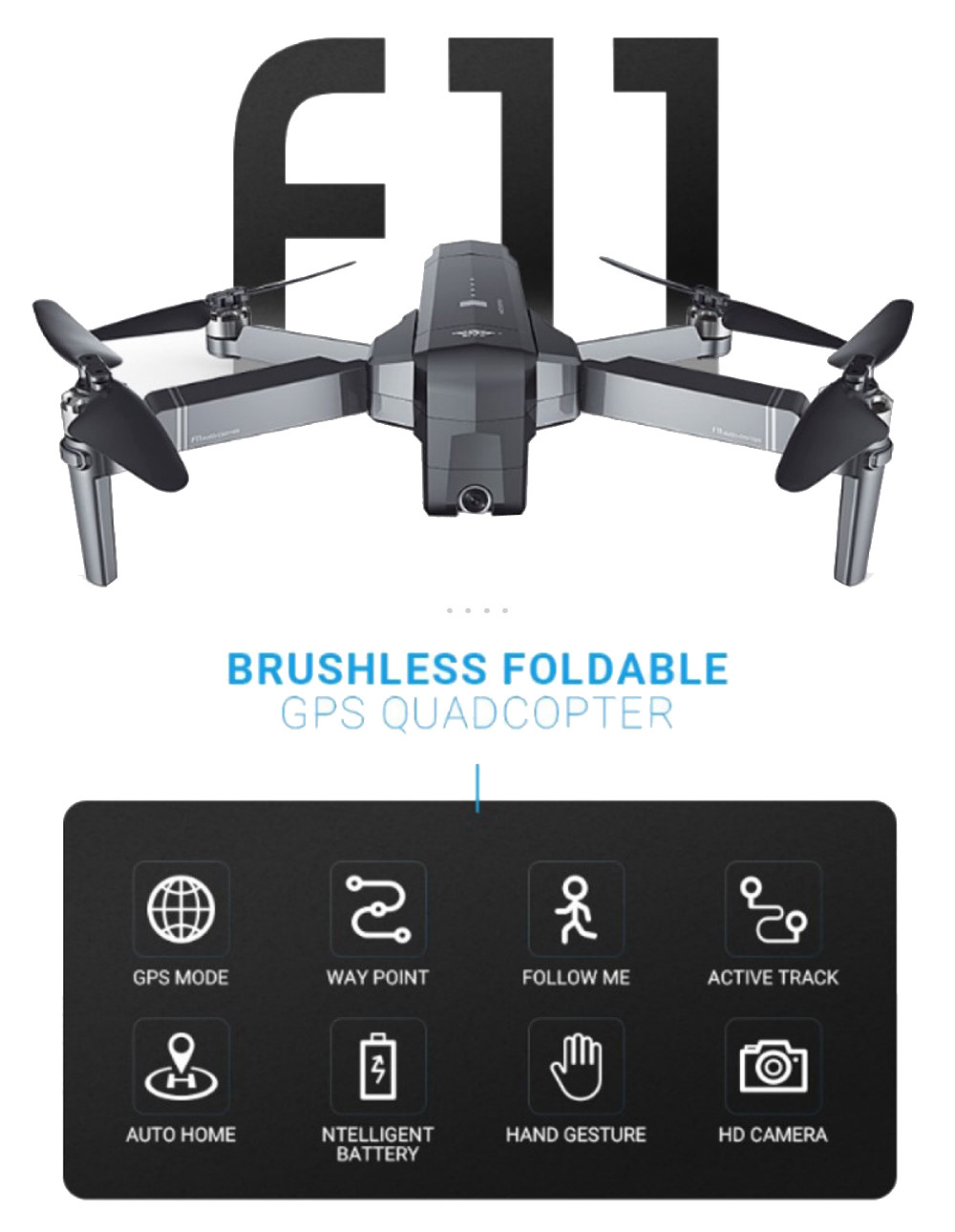 SJRC F11 GPS 5G Wifi FPV With 1080P Camera 25mins Flight Time Brushless Selfie RC Drone Quadcopter